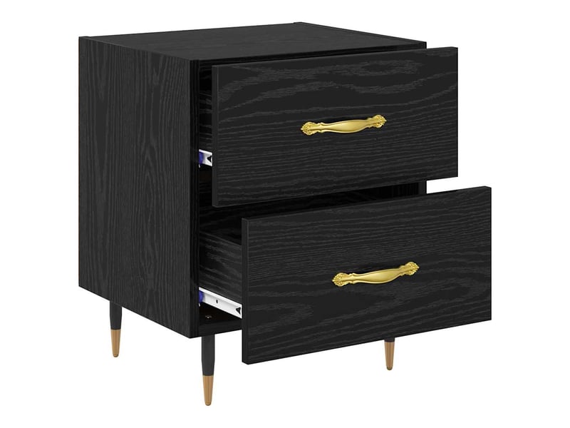  Table de chevet - cabinet de chevet - table de nuit chêne noir 40 x 35 x 47,5 cm  - Conforama D