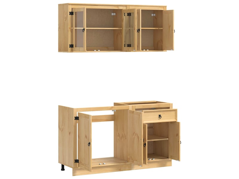 Vidaxl armoire avec étagère avec stockage 4 pcs miel pin massif  - Conforama E