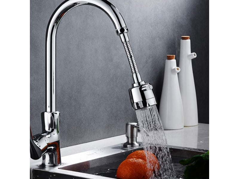  Aérateur de robinet pivotant à 360 degrés qoosea, 2 modes réglables, filtre de douche, pulvérisateur pour cuisine et salle de bain (long)  - Conforama B