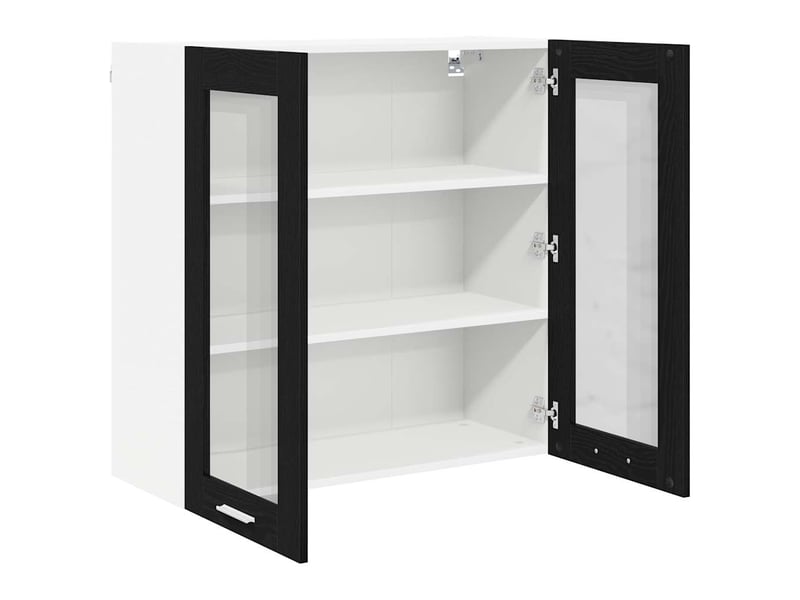  Meuble de rangement, armoire suspendue chêne noir 80x31x80cm bois d'ingénierie shl6652  - Conforama E