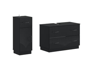 Ensemble de 2 meubles de salle de bain hoorn noir cf63194