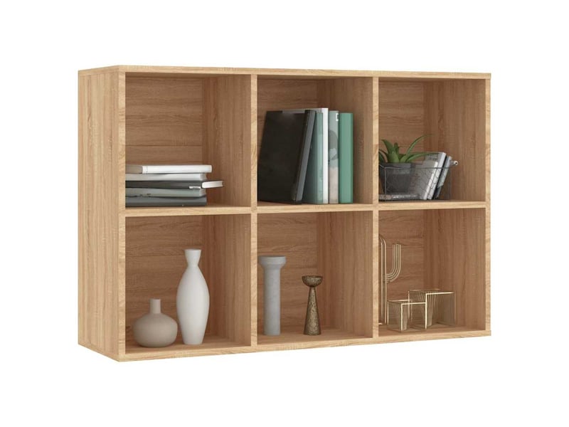  Bibliothèque, meuble de rangement salon chêne sonoma 66x30x98 cm bois d'ingénierie  - Conforama E