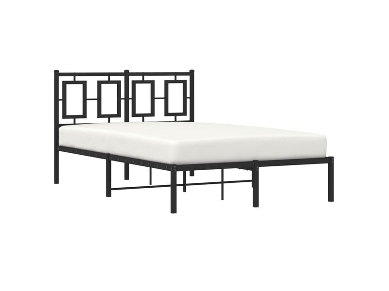  Lit double- lit adulte -  cadre de lit métal sans matelas avec tête de lit noir 120x200cm  - Conforama C