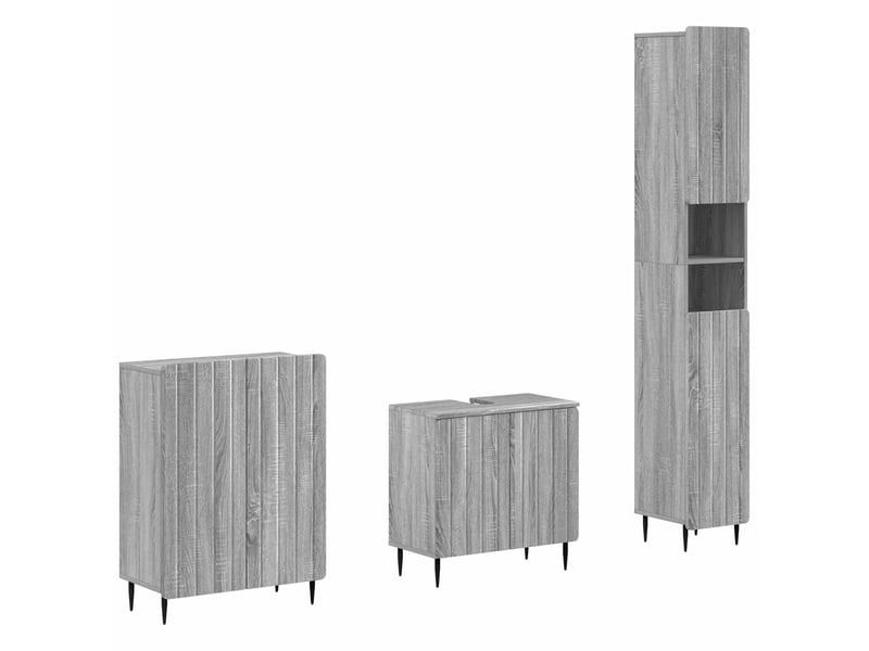  Ensemble de meuble de salle de bain 3 pièces zwolle sonoma gris cf63552  - Conforama A