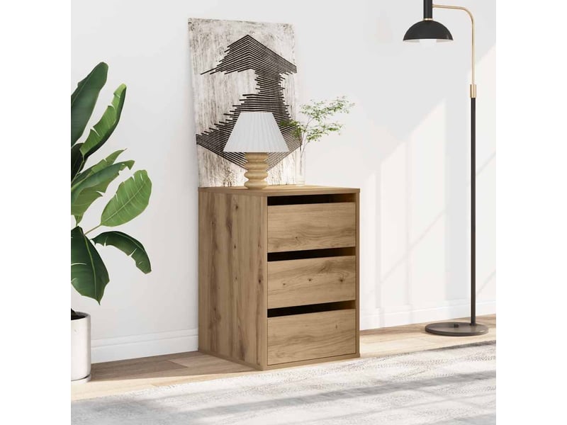  Commode chambre adulte, commode d'angle chêne artisanal 40x41x58 cm bois d'ingénierie  - Conforama B