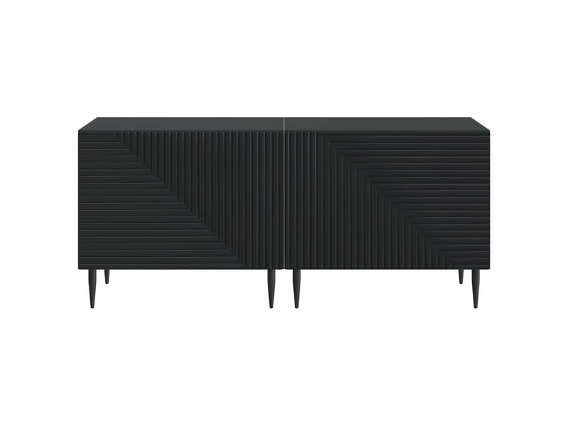  Meuble tv - banc tv - meuble de rangement noir bois d'ingénierie  - Conforama E