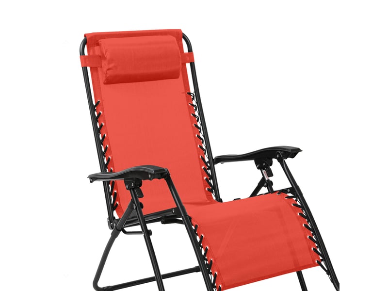  Lot de 2 fauteuils relax en textilène rouge -paralia  - Conforama C