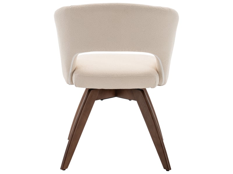  Lot de 2 chaises en bois foncé et tissu boucle beige holly  - Conforama D