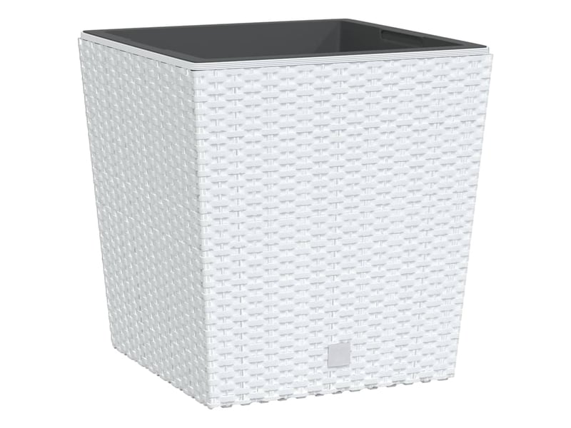  Jardinière - bac à fleurs et intérieur amovible blanc 21 32 l rotin pp  - Conforama A
