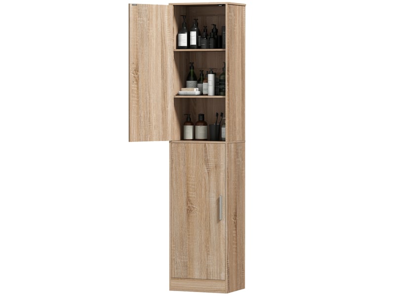  Colonne de salle de bain 2 portes 4 étagères réglables 40 x 35 x 180 cm  - Conforama A