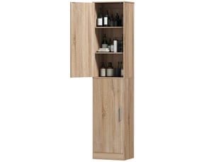 Colonne de salle de bain 2 portes 4 étagères réglables 40 x 35 x 180 cm