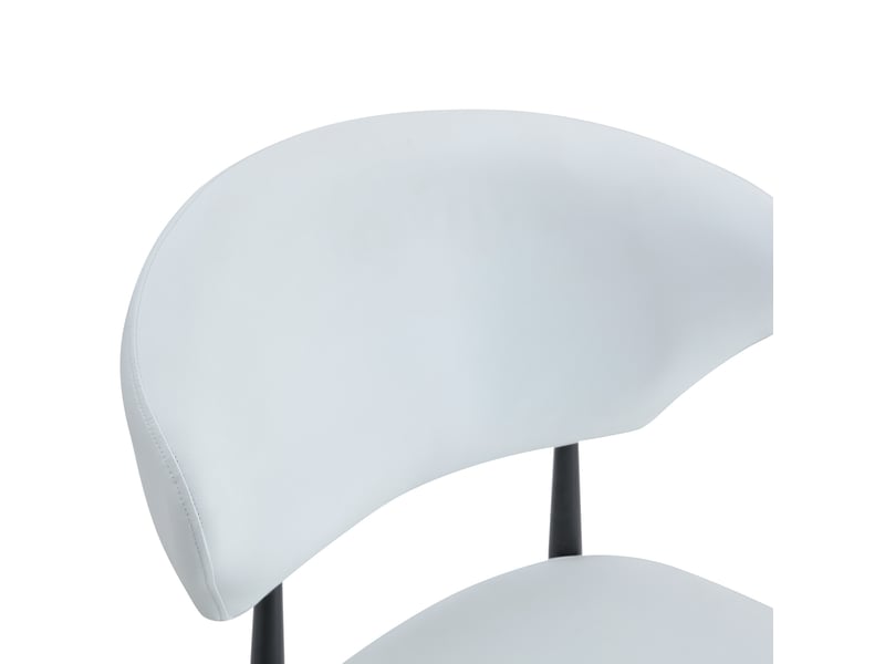  Ensemble table ronde 100x100x76 cm avec 2 chaises, insert central en verre, mdf, métal et polyuréthane (pu), noir et blanc  - Conforama E