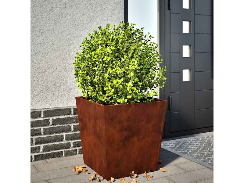 Jardinière - bac à fleurss 2 pcs 50x50x50 cm acier résistant aux intempéries - Conforama B