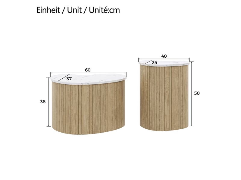 Table basse minimaliste moderne, aspect marbre, aspect bois, table d'appoint de style scandinave, table de salon multifonctionnelle.  - Conforama C
