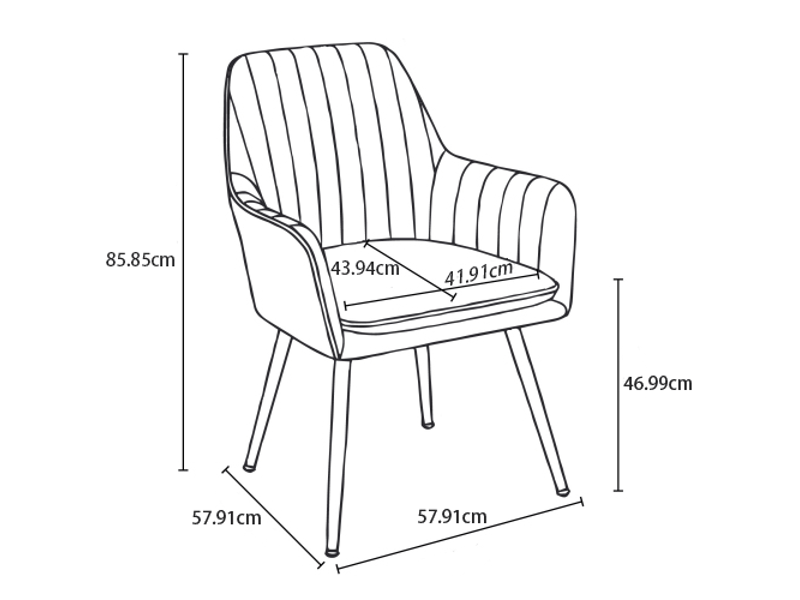  Chaise de salle à manger lot de 2 avec accoudoirs - lpospi - coussin amovible, structure métallique, tissu - bleu  - Conforama D