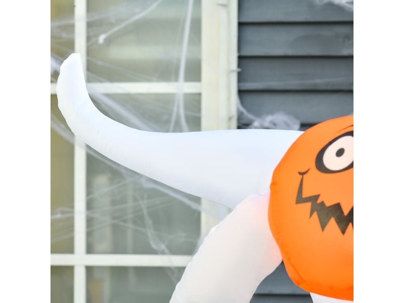  Décoration gonflable fantôme d'halloween avec citrouille lumineuse, 2 led et souffleur pour jardin 80×40×180 cm  - Conforama C