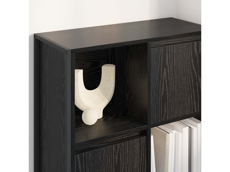  Bibliothèque, armoire à livres 68 x 30 x 108.5 cm bois d'ingénierie chêne noir  - Conforama D