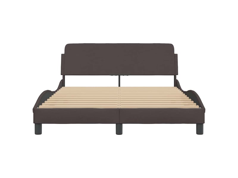 Lit double- lit adulte -  cadre de lit dover marron foncé 140x190 cm tissu  - Conforama C