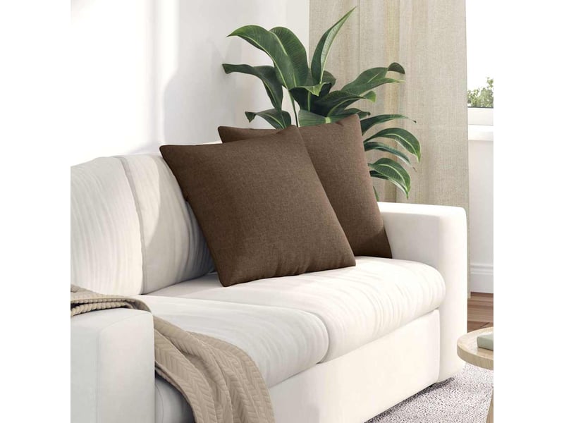 Lot de 2 coussins de canapé, coussins décoratifs tissu marron 50 x 50 cm cf58901 - Conforama B