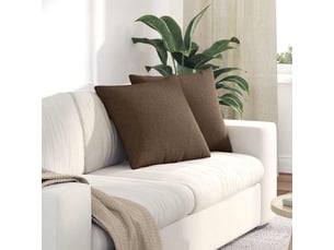 Lot de 2 coussins de canapé, coussins décoratifs tissu marron 50 x 50 cm cf58901