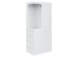Armoire 1 porte 4 tiroirs avec penderie ouverte 70 x 40 x 170 cm