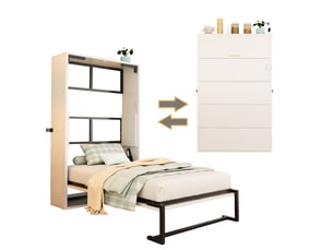 Lit escamotable 90x200 cm <strong>MODFU</strong> <strong></strong> coloris blanc