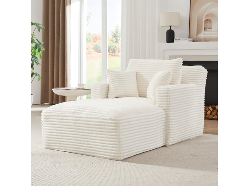  Canapé chaise longue velours côtelé – canapé-lit &amp; fauteuil relax sans montage – salon, bureau &amp; appartement  - Conforama B