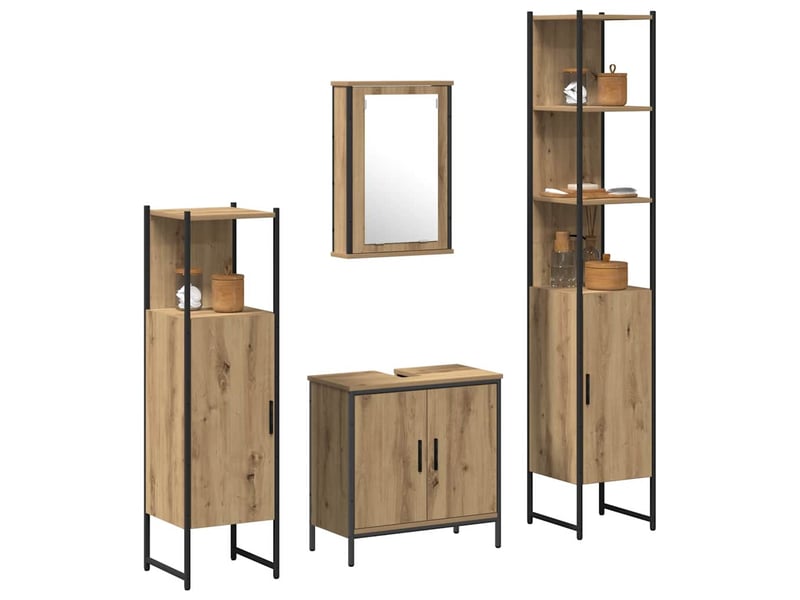 Ensemble de mobilier de salle de bain 4 pc marron cf64527 - Conforama C