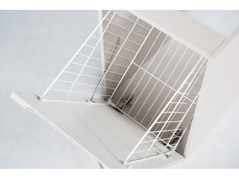  Meuble sous vasque suspendu avec panier à linge 2t novo l.100 cm cachemire mat  - Conforama W