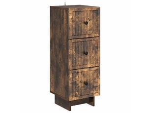 Armoire de rangement bureau, armoire à tiroirs chêne fumé 33 x 34,5 x 90 cm shl97