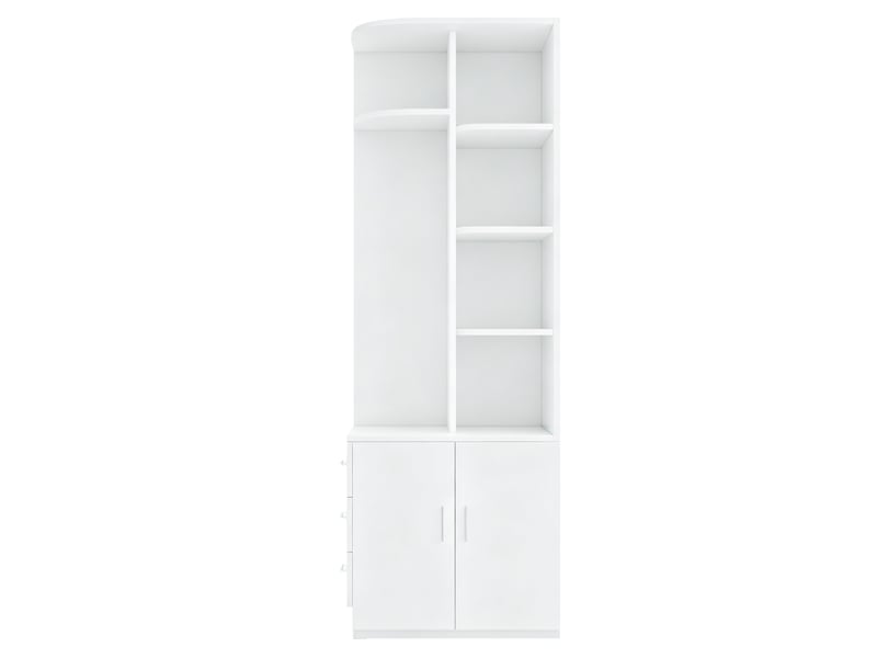  Armoire ouverte modenvie 70 x 55 x 175 cm avec 3 tiroirs blanc  - Conforama E