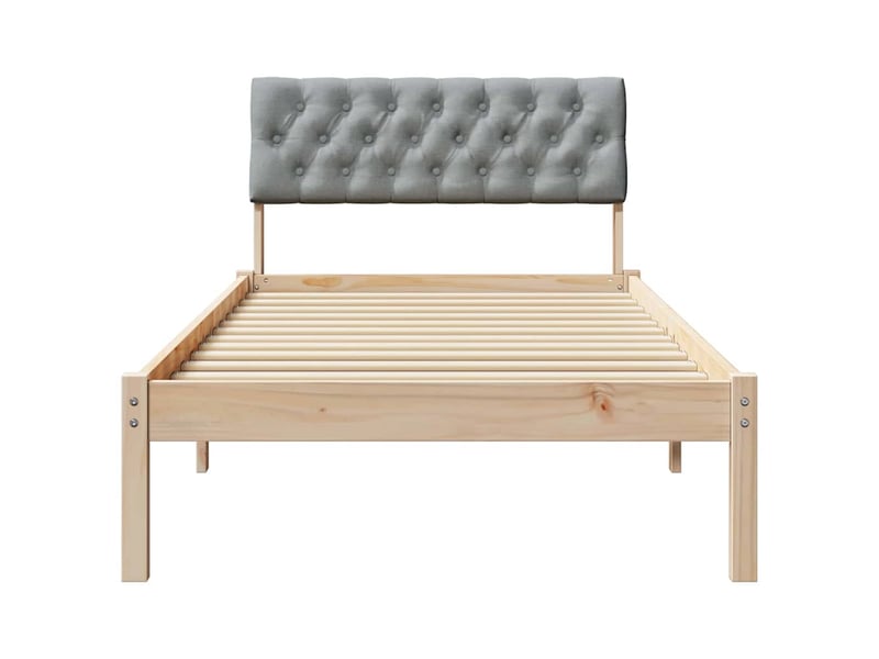  Lit simple- lit adulte -  cadre de lit avec tête de lit marron et gris clair 90 x 190 cm  - Conforama D