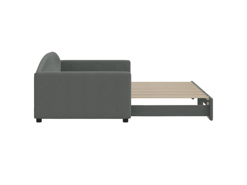  Lit simple- lit adulte -  lit de jour avec gigogne sans matelas gris foncé 100x200 cm  - Conforama C