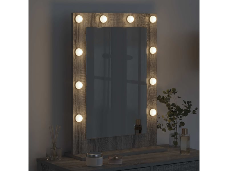 Miroir de vanité, miroir de coiffeuse gris sonoma 70 x 50 x 18 cm rectangulaire cf62784 - Conforama C