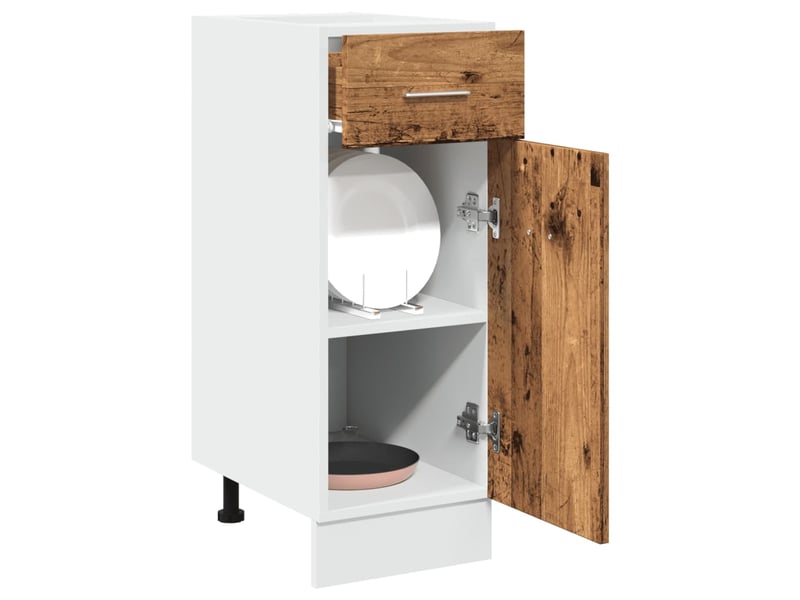  Armoire de cuisine, armoire à tiroirs lyon bois ancien 30x46x81,5cm bois d'ingénierie  - Conforama B