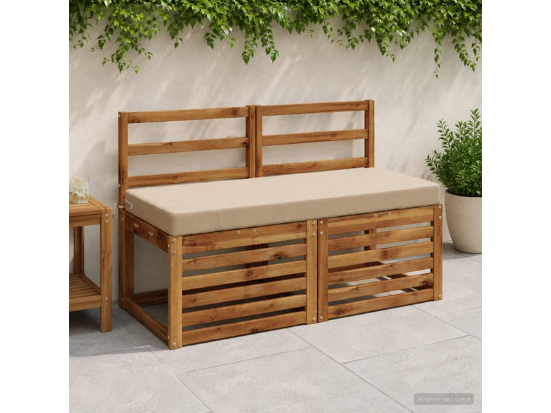  Lot de 2 coussins de banc, coussins d'assise soest 100 % polyester sable cf57428  - Conforama B