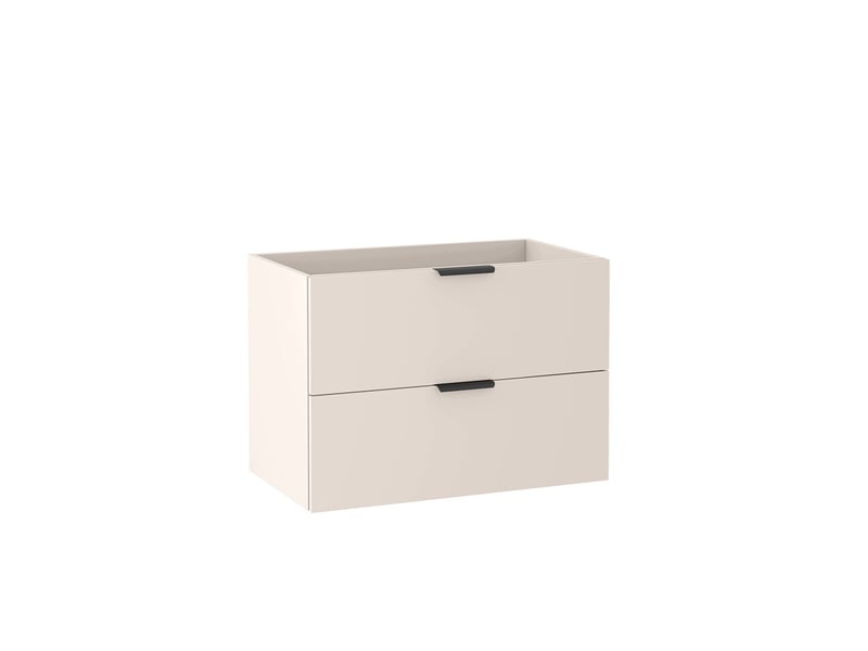 Meuble sous vasque suspendu avec panier à linge luna cachemire mat 120 cm - Conforama D