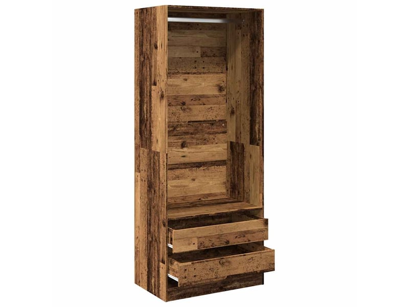  Garde-robe, armoire de rangement vieux bois 80x50x200 cm bois d'ingénierie shl80971  - Conforama E