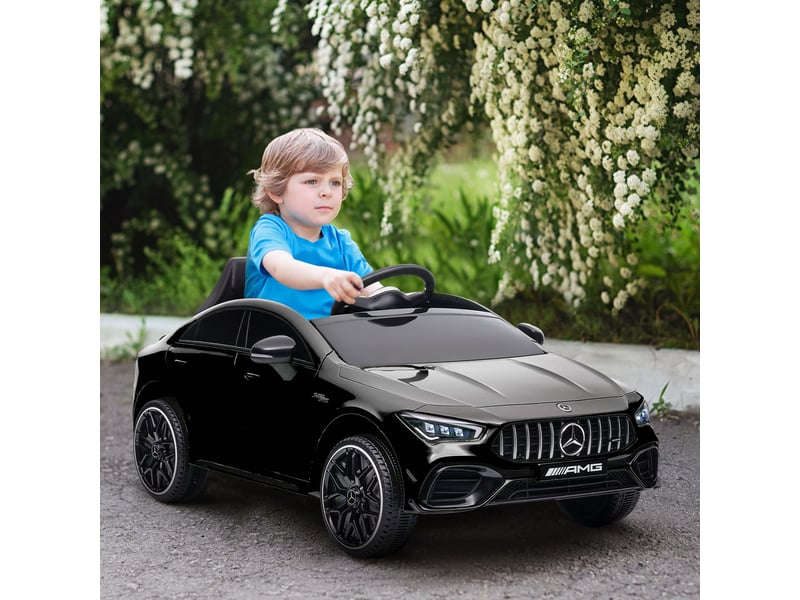  Voiture électrique pour enfants, télécommandée, avec roulettes de transport, phares led et klaxon, pour les enfants de 3 à 6 ans, noire.  - Conforama D