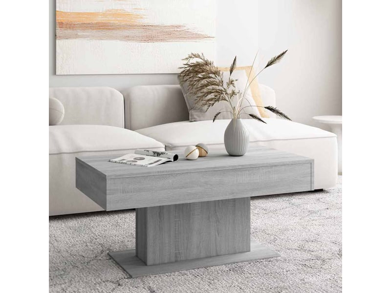  Table basse - table de salon - table à thé sonoma gris 96x50x45 cm bois d'ingénierie  - Conforama C