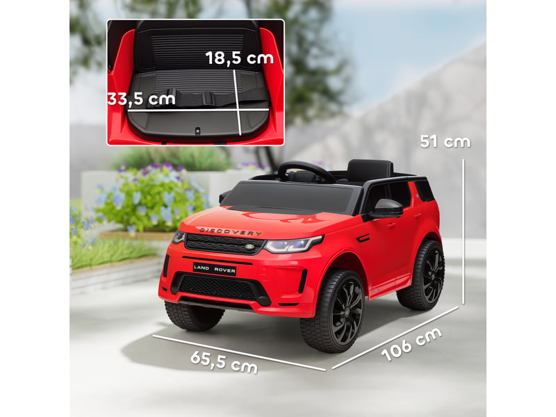  Voiture électrique pour enfants, véhicule 12 v avec télécommande, lumières led, musique et klaxon, 3-6 ans, rouge  - Conforama E