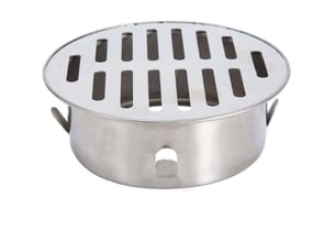 Siphon sol acier inox evier balcon rond anti-obstruction amovible jardin evacuation toit 110 bouche plate