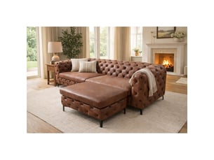 Canapé droit fixe <strong>MEUBLORAMA</strong> <strong></strong> 4 places Microfibre marron