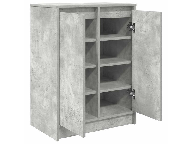  Meuble à chaussure, armoire à chaussures gris béton 57x34x76 cm bois d'ingénierie  - Conforama E