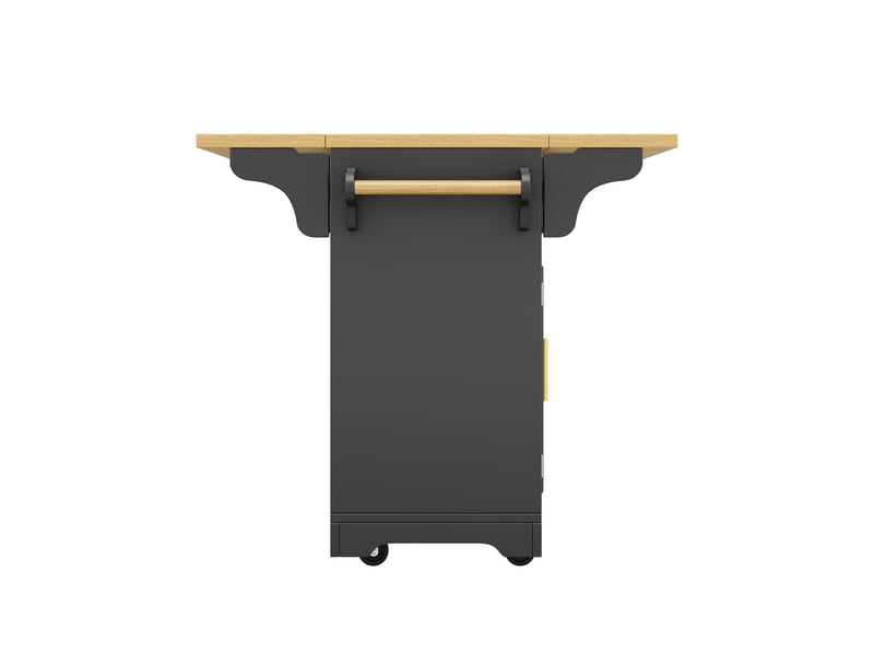  Buffet bahut rallonge de table amovible rangement généreux tiroirs portes à motif vertical plateau rabattable des deux côtés monté sur roulettes extension de table positionnable librement  - Conforama A