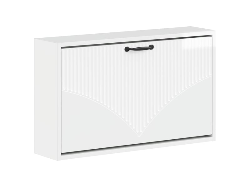  Meuble à chaussures mural, armoire à chaussures hoorn 71x17x43 cm blanc brillant  - Conforama A