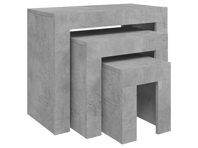  Tables basses gigognes 3 pcs | table de salon gris béton bois d'ingénierie  - Conforama A