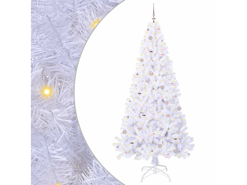  Sapin de noël - arbre de noël artificiel avec 300 led blanc 240 cm pvc et acier  - Conforama A