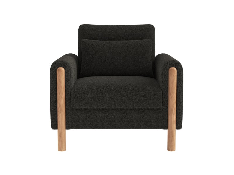  Fauteuil de relaxation en tissu teddy gris foncé avec coussin épais cravdom  - Conforama A