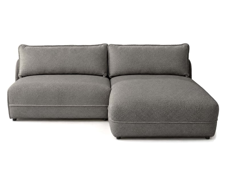  Lucien - canapé d'angle droit 4 places ouvert en tissu bouclette -  - gris LUCIEN - Conforama A